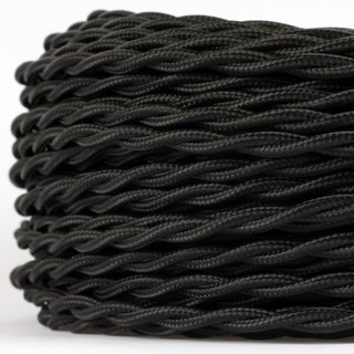 Textilkabel Stoffkabel schwarz 3-adrig 3x0,75 gedreht...