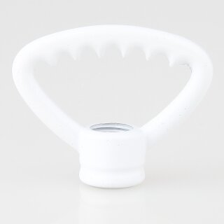 Zahnringnippel Metall weiß 42mm mit M10x1 Durchgangsgewinde für Lampen und Leuchtenbau