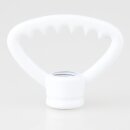 Zahnringnippel Metall weiß 42mm mit M10x1 Durchgangsgewinde für Lampen und Leuchtenbau