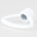 Zahnringnippel Metall weiß 42mm mit M10x1 Durchgangsgewinde für Lampen und Leuchtenbau