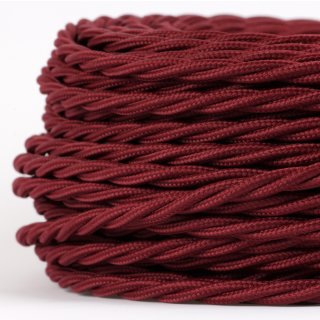 Textilkabel Bordeaux Rot 3-adrig 3x0,75 gedreht verseilt