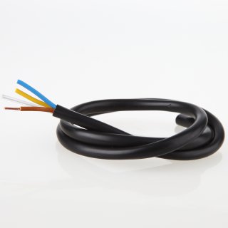 PVC-Lampenkabel Elektro-Kabel Stromkabel Rundkabel schwarz 3-adrig, 3Gx0,75mm² mit integriertem Stahlseil als Zugentlastung