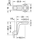 Häfele Rückwandverbinder Rückwandhalter zum Einhängen der Rückwand 23mm Metall