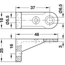 Häfele Rückwandverbinder Rückwandhalter zum Schrauben 46x16mm Kunststoff weiss