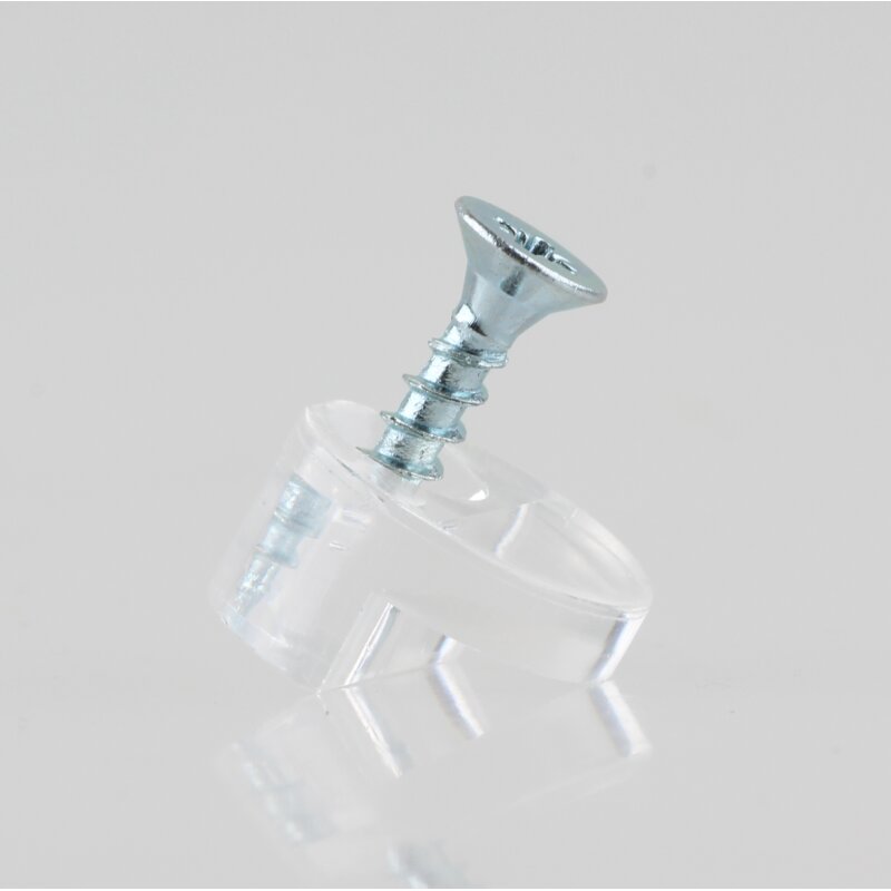 18-teiliges Glashalter-Clips-Set – Transparente Kunststoffclips Für 3–4 Mm Glas, Spiegel, Schranktüren, Mit Schrauben