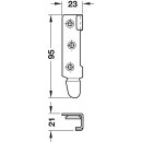 Häfele Möbel Bettverbinder 95x23x21mm Stahl 4 Schließteile (2 Linke und 2 Rechte)