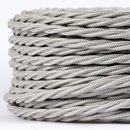 Textilkabel Stoffkabel silber 3-adrig 3x0,75 gedreht...