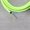 Textilkabel Anschlussleitung Zuleitung 2-5m neon gelb mit Schutzkontakt-Winkelstecker
