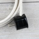 Textilkabel Kiesel 3-adrig mit Schutzkontakt-Winkelstecker Anschlussleitung Zuleitung 1-5m