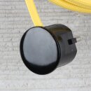 Textilkabel Gelb 3-adrig mit Schutzkontakt-Winkelstecker Anschlussleitung Zuleitung 1-5m