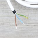Textilkabel Weiß 3-adrig mit Schutzkontakt-Winkelstecker Anschlussleitung Zuleitung 1-5m