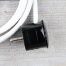 Textilkabel Weiß 3-adrig mit Schutzkontakt-Winkelstecker Anschlussleitung Zuleitung 1-5m