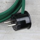 Textilkabel Anschlussleitung Zuleitung 2-5m dunkelgrün mit Schutzkontakt-Winkelstecker