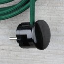 Textilkabel Dunkelgrün 3-adrig mit Schutzkontakt-Winkelstecker Anschlussleitung Zuleitung 1-5m