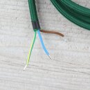 Textilkabel Dunkelgrün 3-adrig mit Schutzkontakt-Winkelstecker Anschlussleitung Zuleitung 1-5m