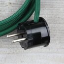 Textilkabel Dunkelgrün 3-adrig mit Schutzkontakt-Winkelstecker Anschlussleitung Zuleitung 1-5m