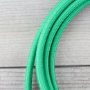 Textilkabel Anschlussleitung Zuleitung 2-5m grün mit Schutzkontakt-Winkelstecker