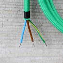 Textilkabel Grün 3-adrig mit Schutzkontakt-Winkelstecker Anschlussleitung Zuleitung 1-5m