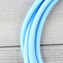 Textilkabel Himmelblau 3-adrig mit Schutzkontakt-Winkelstecker Anschlussleitung Zuleitung 1-5m