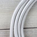 Textilkabel Silber 3-adrig mit Schutzkontakt-Winkelstecker Anschlussleitung Zuleitung 1-5m