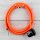 Textilkabel Neon-Orange 3-adrig mit Schutzkontakt-Winkelstecker Anschlussleitung Zuleitung 1-5m