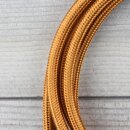 Textilkabel Englisch-Gold 3-adrig mit Schutzkontakt-Winkelstecker Anschlussleitung Zuleitung 1-5m