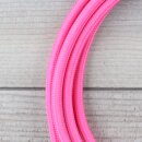 Textilkabel Pink 3-adrig mit Schutzkontakt-Winkelstecker Anschlussleitung Zuleitung 1-5m