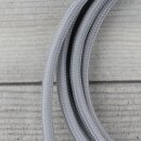 Textilkabel Grau 3-adrig mit Schutzkontakt-Winkelstecker Anschlussleitung Zuleitung 1-5m