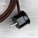 Textilkabel Braun 3-adrig mit Schutzkontakt-Winkelstecker...