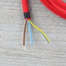 Textilkabel Rot 3-adrig mit Schutzkontakt-Winkelstecker Anschlussleitung Zuleitung 1-5m
