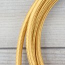 Textilkabel Gold 3-adrig mit Schutzkontakt-Winkelstecker Anschlussleitung Zuleitung 1-5m
