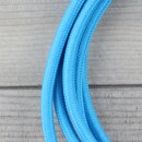 Textilkabel Hellblau 3-adrig mit Schutzkontakt-Winkelstecker Anschlussleitung Zuleitung 1-5m