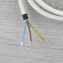 Textilkabel Elfenbein 3-adrig mit Schutzkontakt-Winkelstecker Anschlussleitung Zuleitung 1-5m