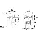 Häfele Korpusverbinder Wandverbinder 17x11.5mm Kunststoff braun