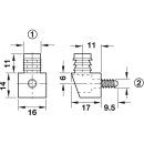 Häfele Korpusverbinder Wandverbinder mit Schraube 14x16mm Kunststoff braun