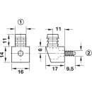 Häfele Korpusverbinder Wandverbinder mit Schraube 14x16mm Kunststoff braun