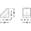 Häfele Eckverbinder Wandverbinder mit Abdeckkappe 18x20mm Kunststoff weiss
