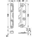 Häfele Möbel Bettverbinder mit gekröpftem Haken und Schließteil 130mm Stahl verzinkt