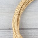 Textilkabel Gold mit E27 Lampenfassung Glattmantel Kunststoff schwarz 1-5m