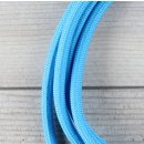 Textilkabel Lampenpendel 1-5m blau mit E27 Fassung Kunststoff wei&szlig;