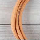 Textilkabel Englisch-Gold mit E27 Lampenfassung Glattmantel Kunststoff weiß 1-5m