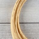 Textilkabel Gold mit E27 Lampenfassung Glattmantel Kunststoff weiß 1-5m