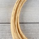Textilkabel Lampenpendel 1-5m gold mit E27 Fassung Kunststoff weiß