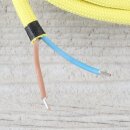 Textilkabel Gelb mit E27 Lampenfassung Glattmantel Kunststoff weiß 1-5m
