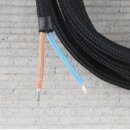 Textilkabel Schwarz mit E27 Lampenfassung Glattmantel Kunststoff weiß 1-5m