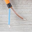 Textilkabel Orange mit E27 Lampenfassung Glattmantel Kunststoff weiß 1-5m
