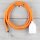 Textilkabel Orange mit E27 Lampenfassung Glattmantel Kunststoff weiß 1-5m