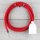 Textilkabel Lampenpendel 1-5m rot mit E27 Fassung Kunststoff weiß