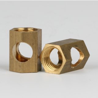 M10x1 Auslass-Muffe Gewinde-Adapter 6-kant 12x17mm Messing 2 Aulässe