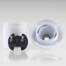 E27 Lampenfassung Thermoplast/Kunststoff weiß mit Dach und Gewindemantel 250V/4A